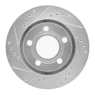 R1 Concepts EDZ-74023L Brake Rotor Drilled and Slotted Silver